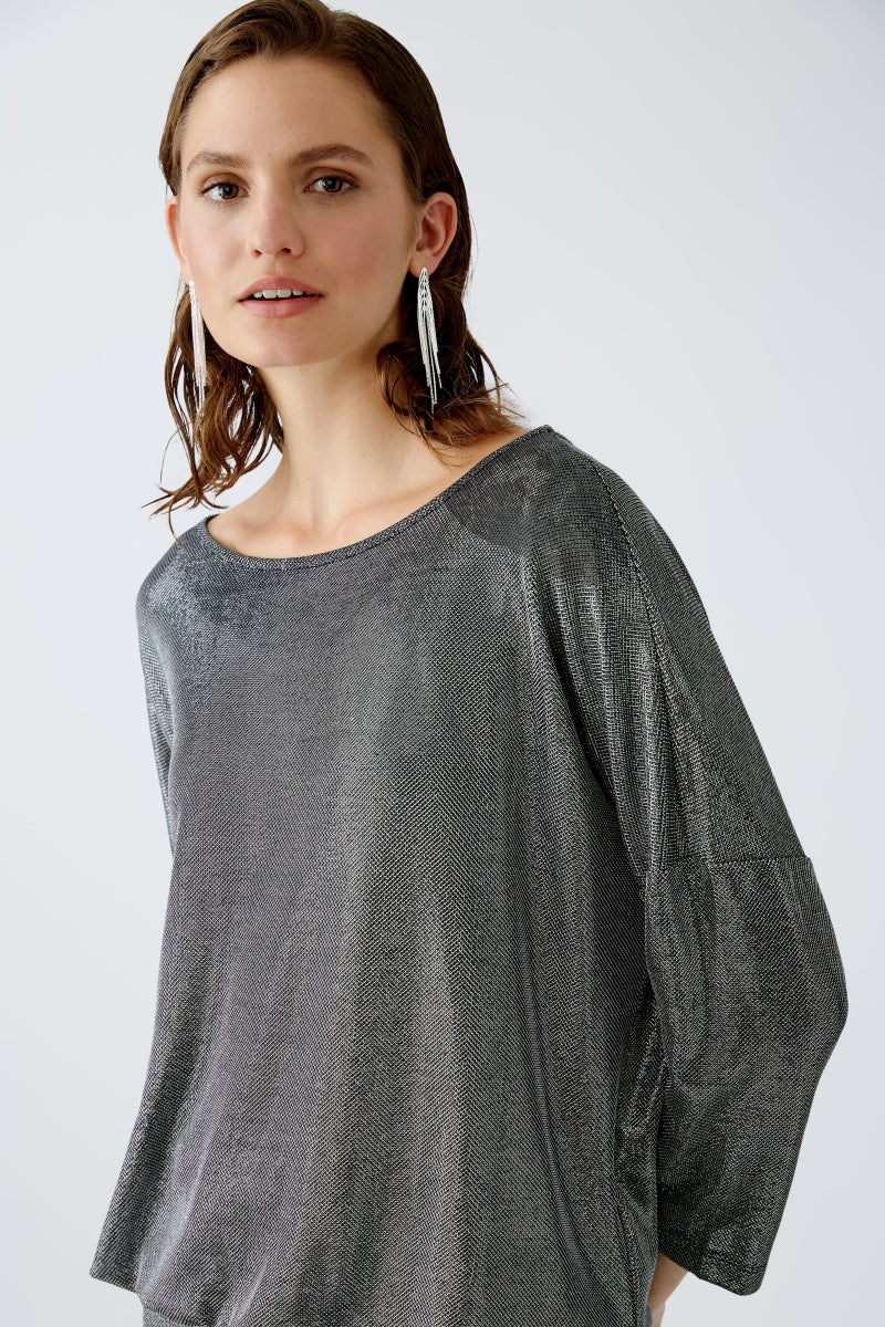 OUI T-Shirt Grey silver