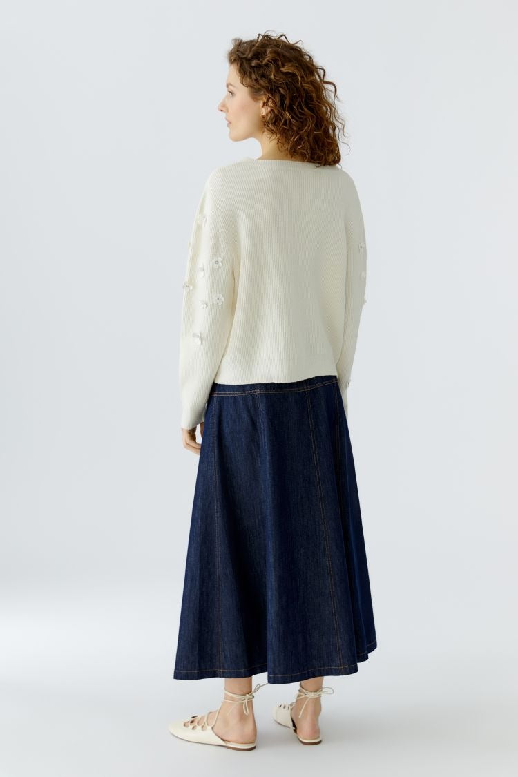 OUI Tröja med Blommor Vit