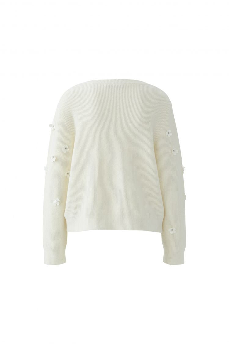 OUI Tröja med Blommor Vit