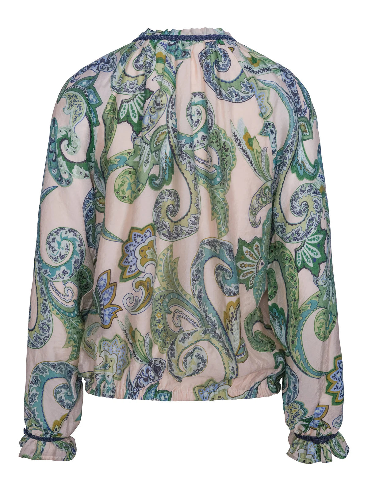 HAUST Blus med Jeansdetaljer Paisley