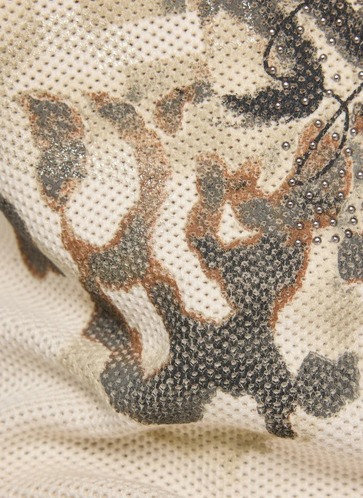 Rabe Abstrakt Stickad Tröja Gul