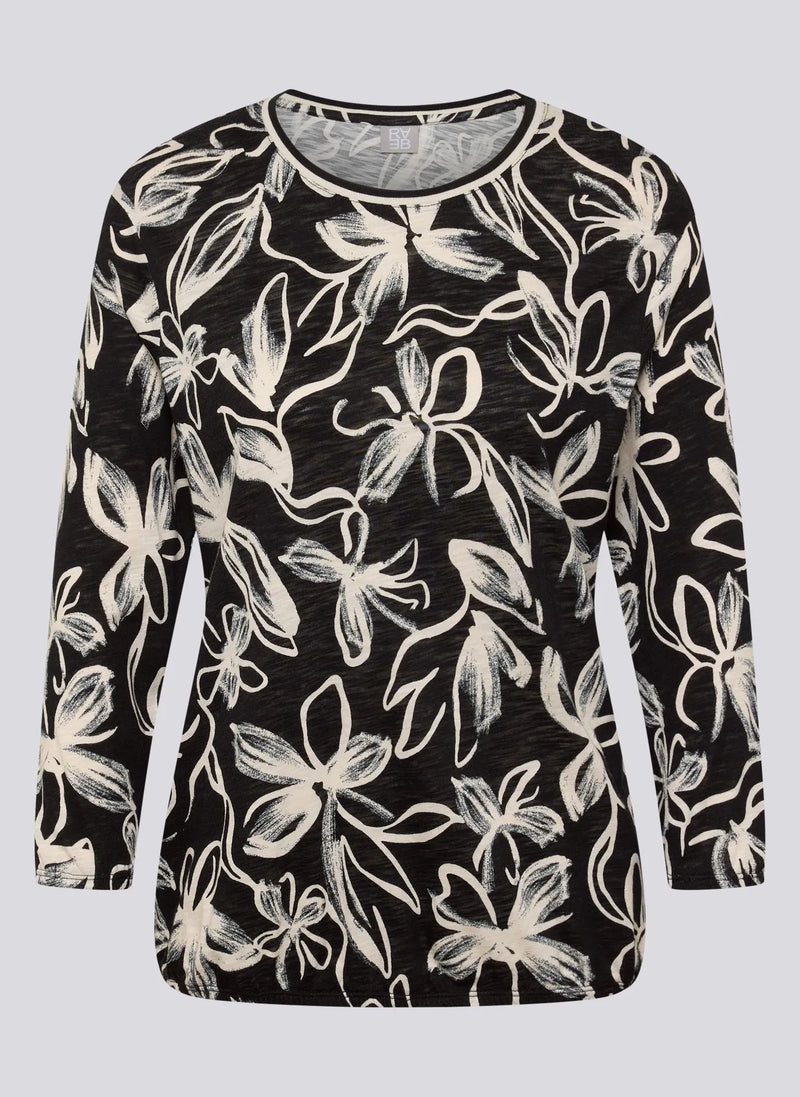 Rabe Blommig Topp Benvitt