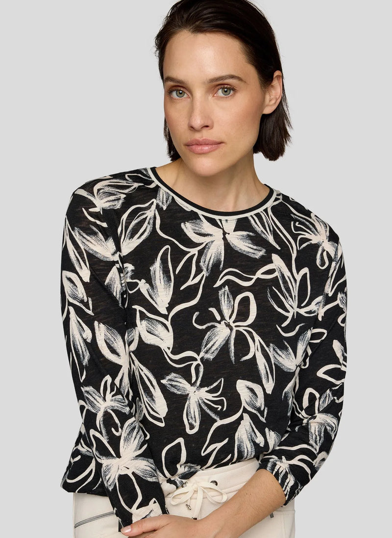 Rabe Blommig Topp Benvitt