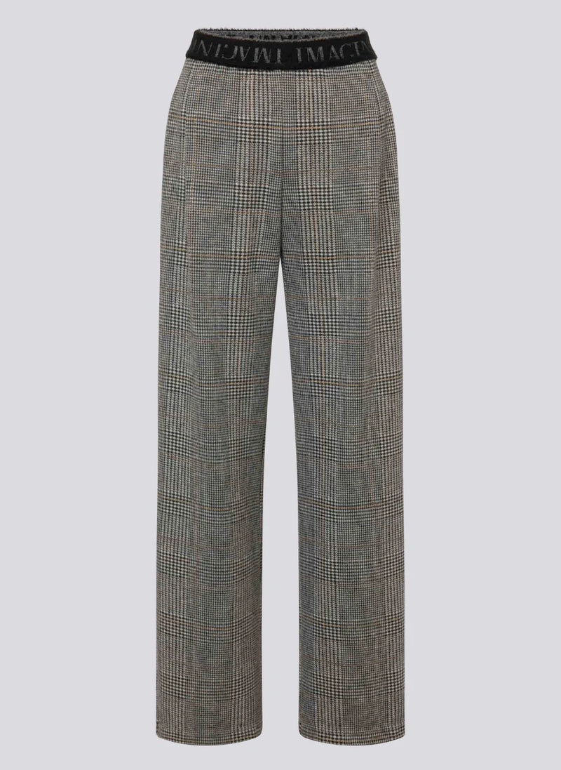 Rabe Hundtandsmönstrad Byxa Granit