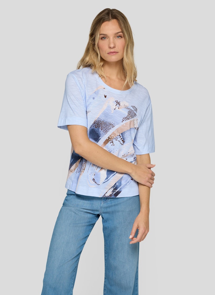Rabe Mönstrad T-Shirt Havsblå