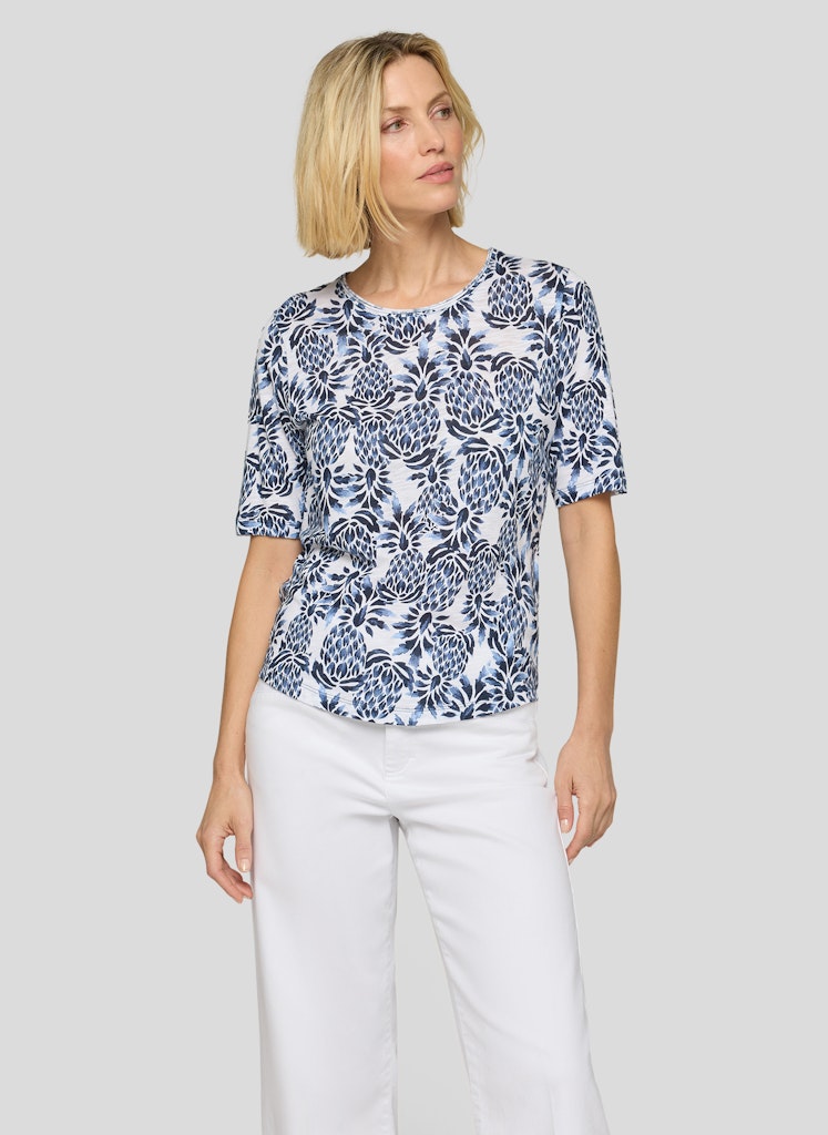 Rabe Mönstrad T-Shirt med Ananastryck Blå