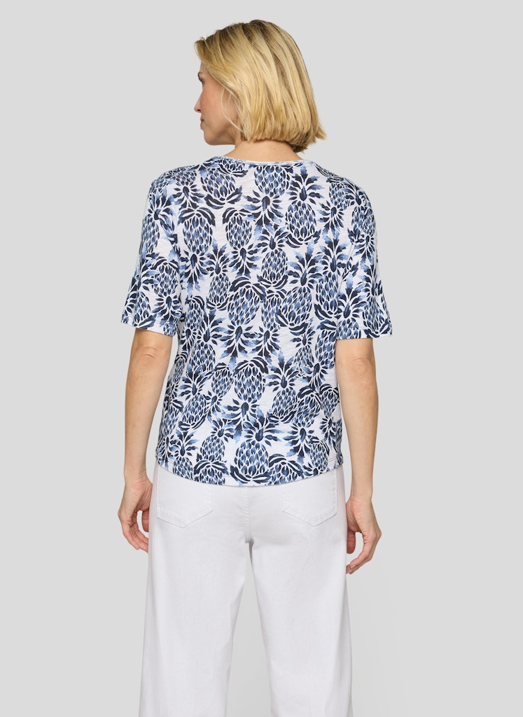 Rabe Mönstrad T-Shirt med Ananastryck Blå