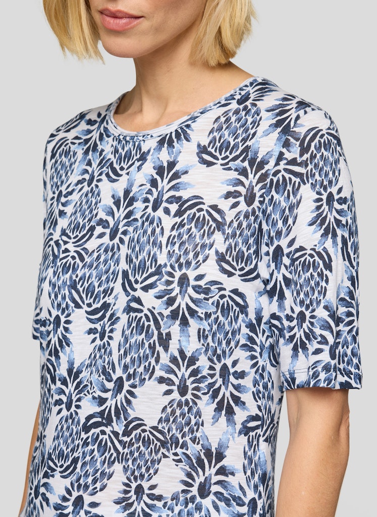 Rabe Mönstrad T-Shirt med Ananastryck Blå