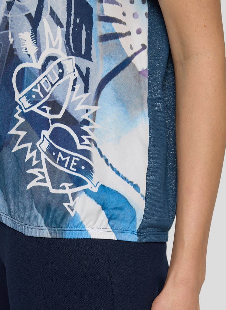 Rabe Mönstrad T-Shirt med Grafiskt Tryck Blå