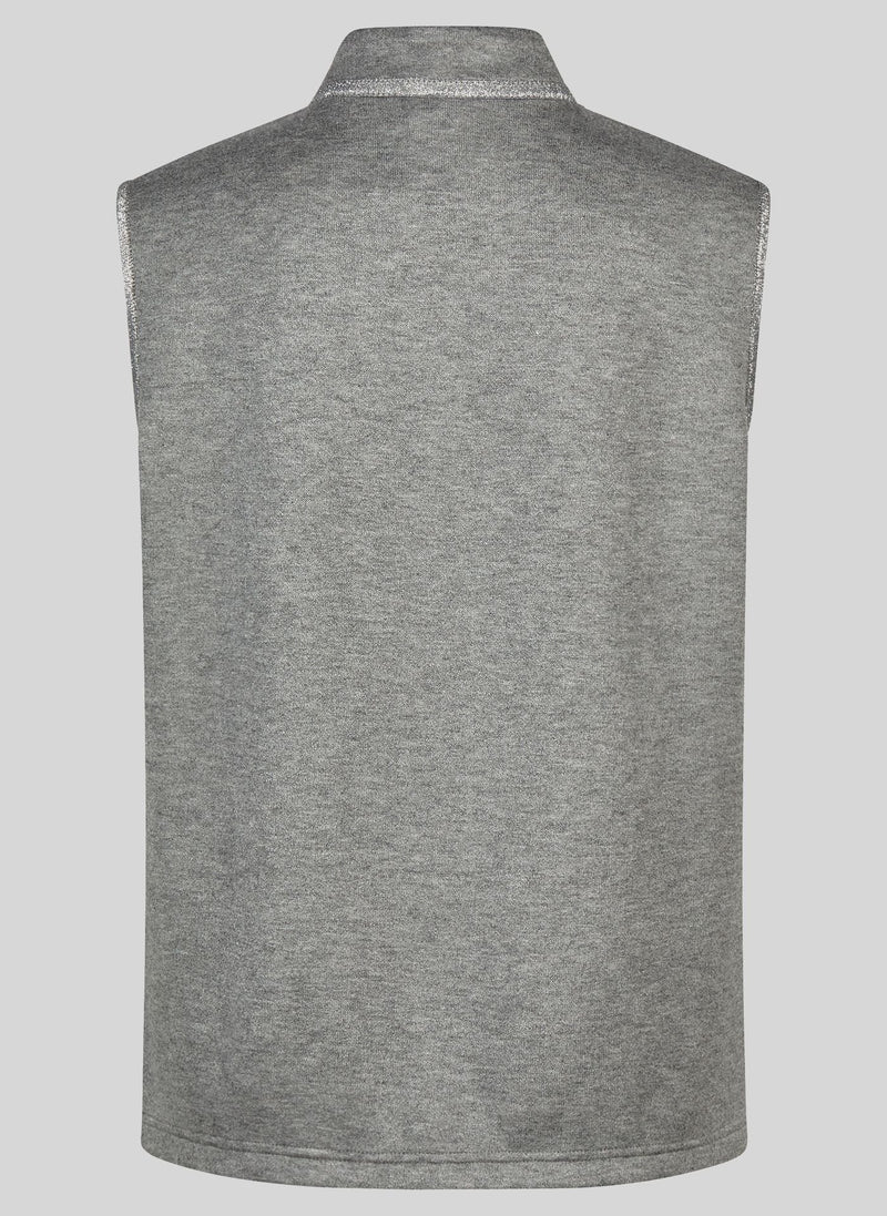 Rabe Quiltad Väst i en Grå Materialmix