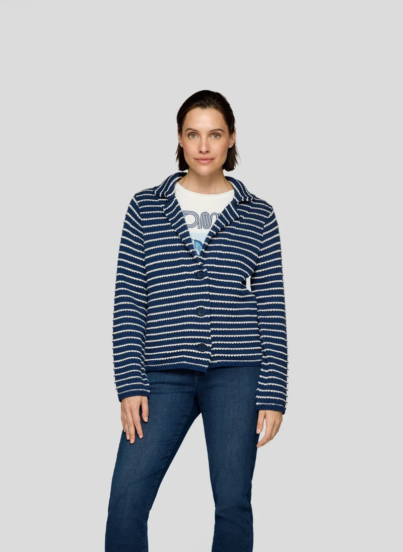 Rabe Stickad Jacka Marinblå