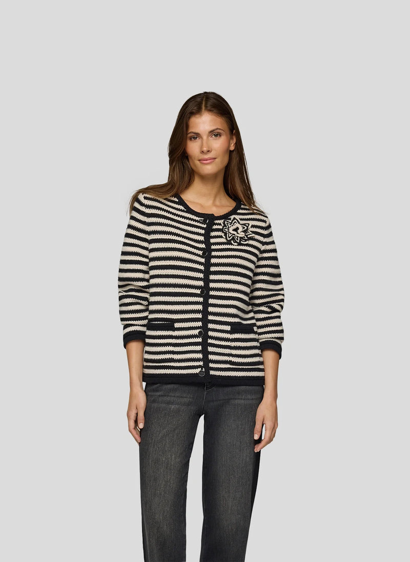 Rabe Stickad Kofta Benvitt