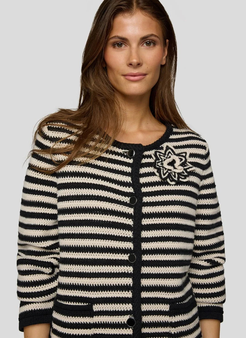 Rabe Stickad Kofta Benvitt