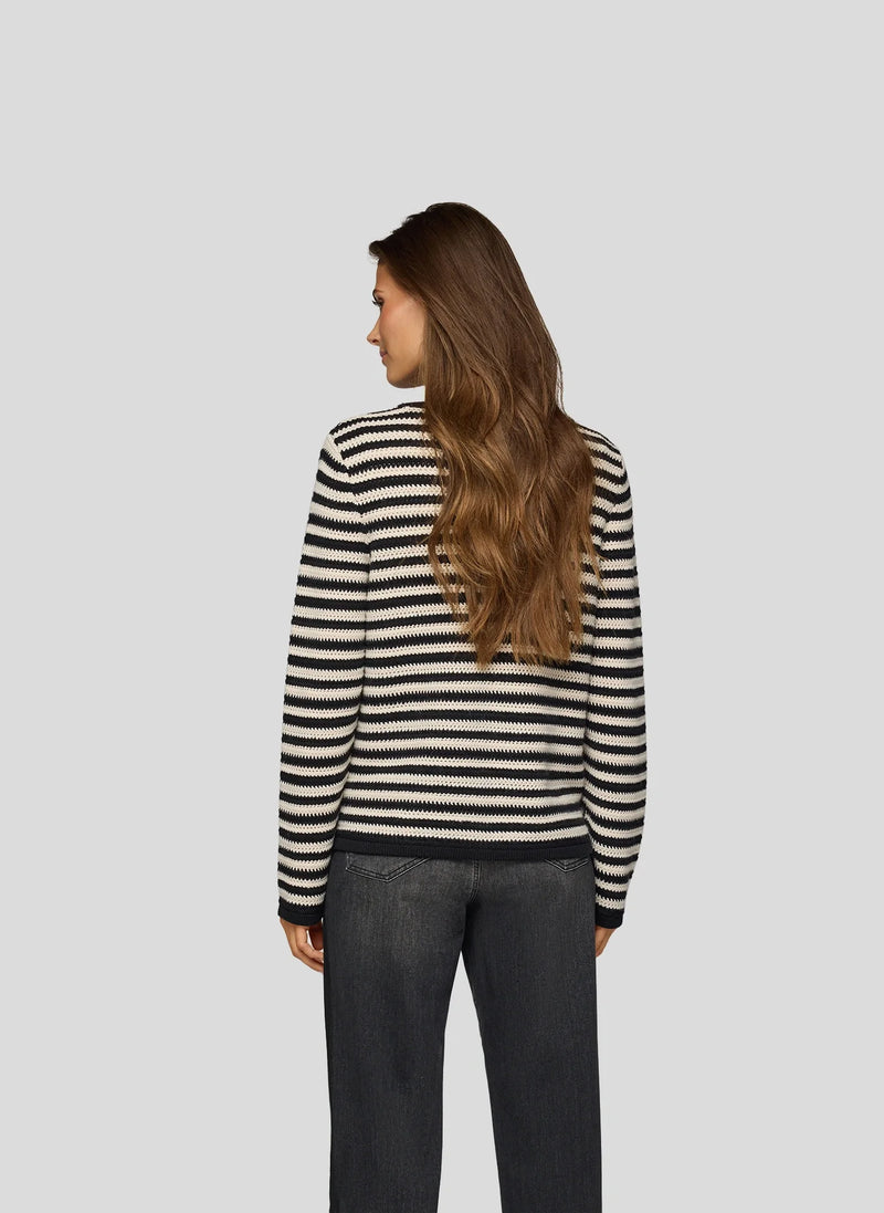 Rabe Stickad Kofta Benvitt