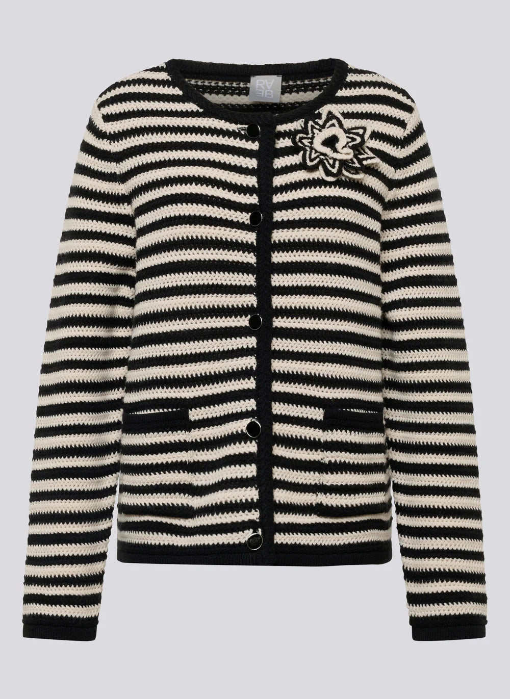 Rabe Stickad Kofta Benvitt