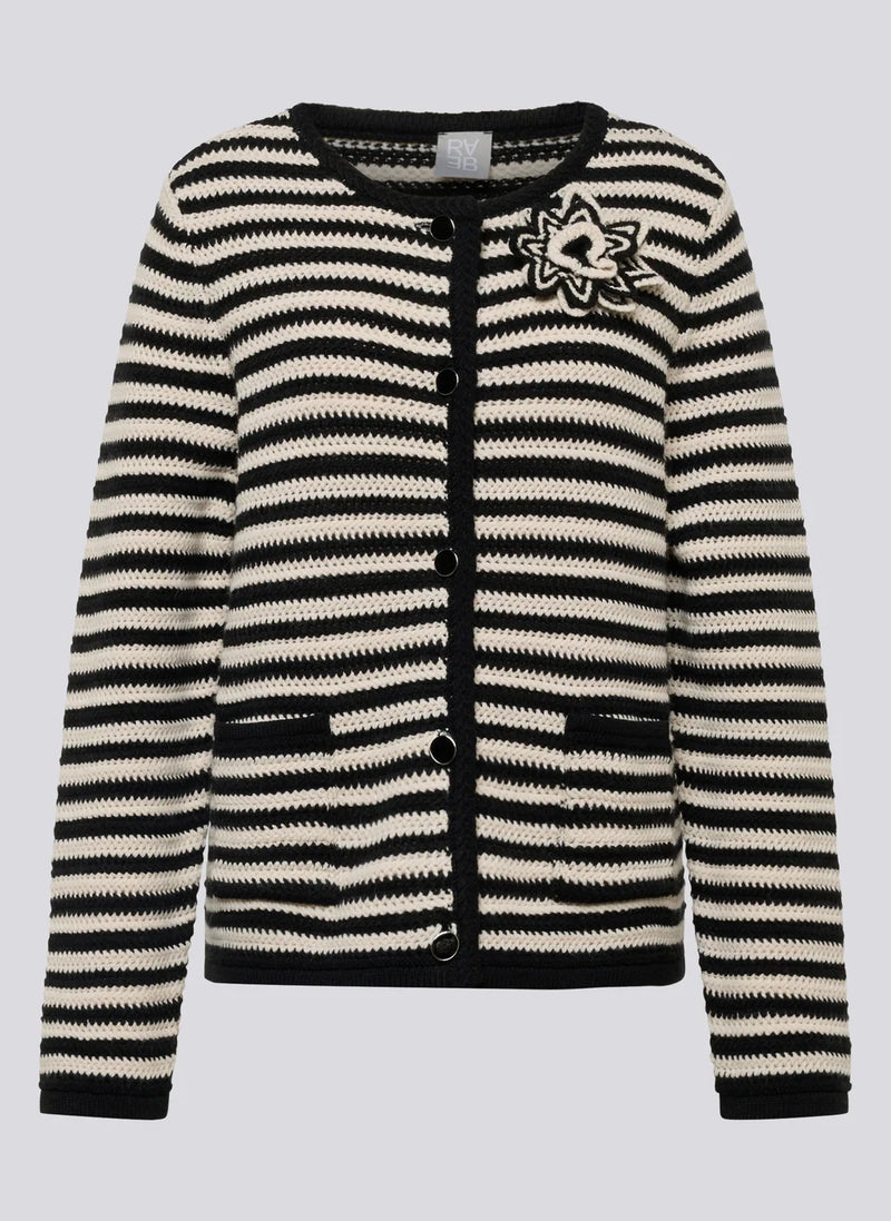 Rabe Stickad Kofta Benvitt