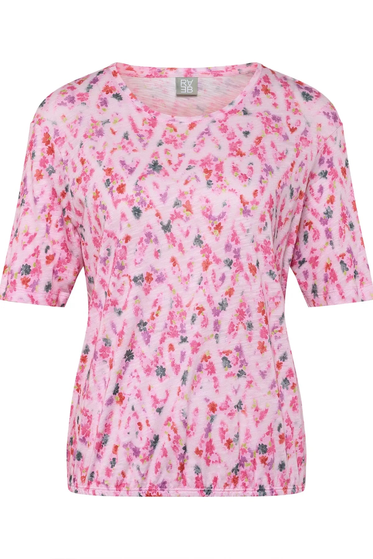 Rabe Mönstrad T-Shirt med Blommönster Rosa