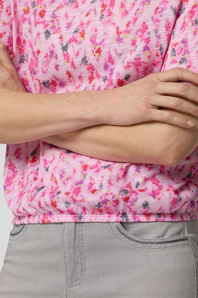 Rabe Mönstrad T-Shirt med Blommönster Rosa