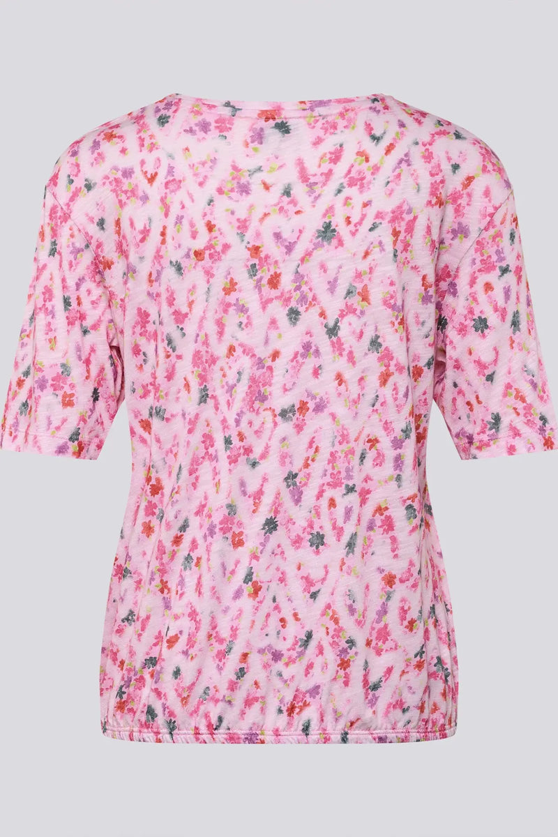 Rabe Mönstrad T-Shirt med Blommönster Rosa