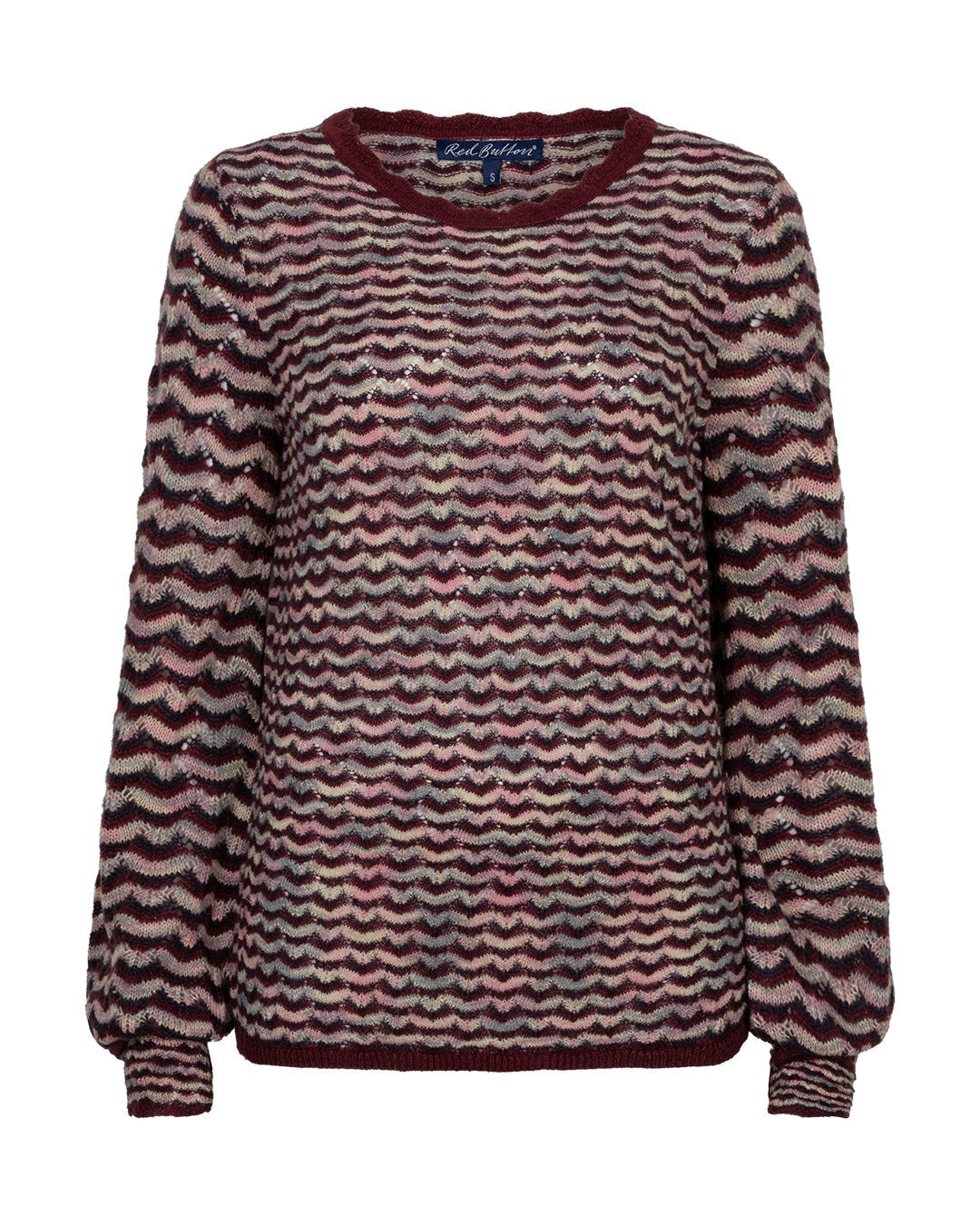 Red Button Fanny Stickad Boho Tröja Mörkröd