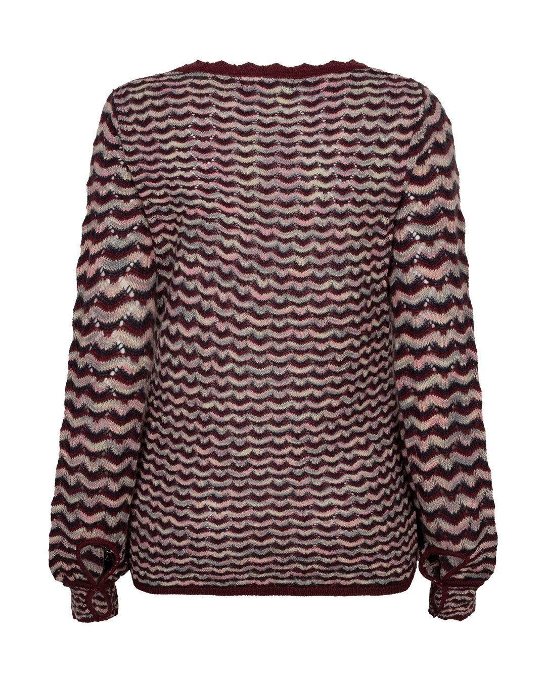 Red Button Fanny Stickad Boho Tröja Mörkröd