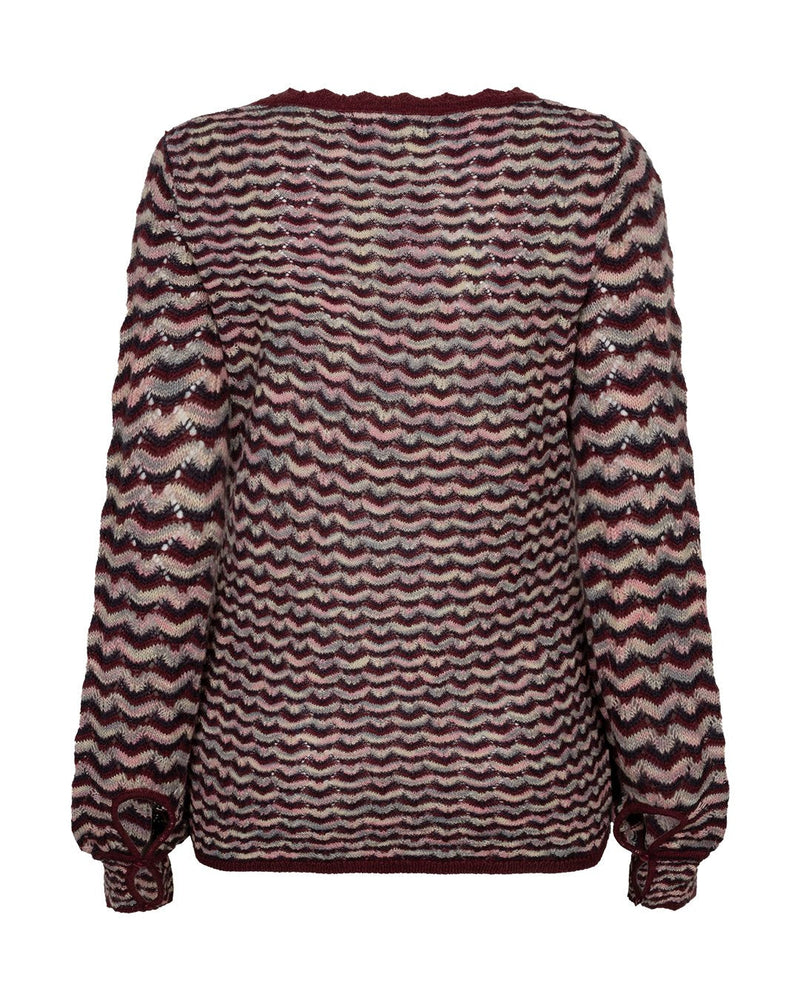 Red Button Fanny Stickad Boho Tröja Mörkröd