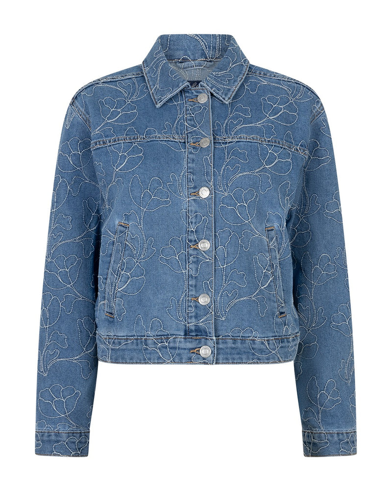 Red Button Kort Jeansjacka Sally Bleach