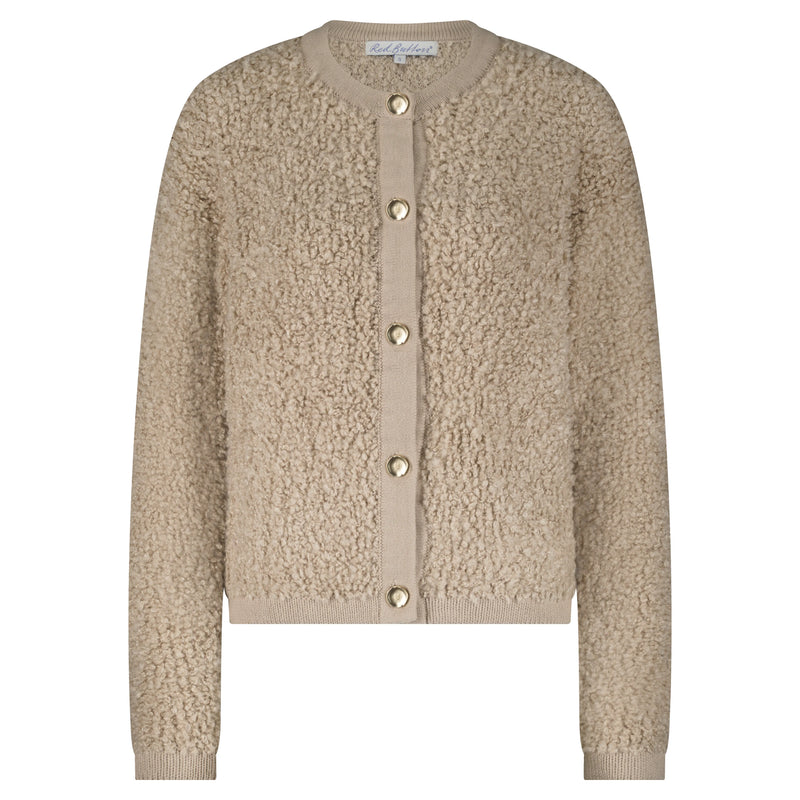 Red Button Stickad Jacka Boucle Latte