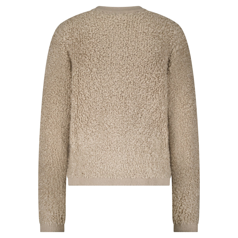 Red Button Stickad Jacka Boucle Latte