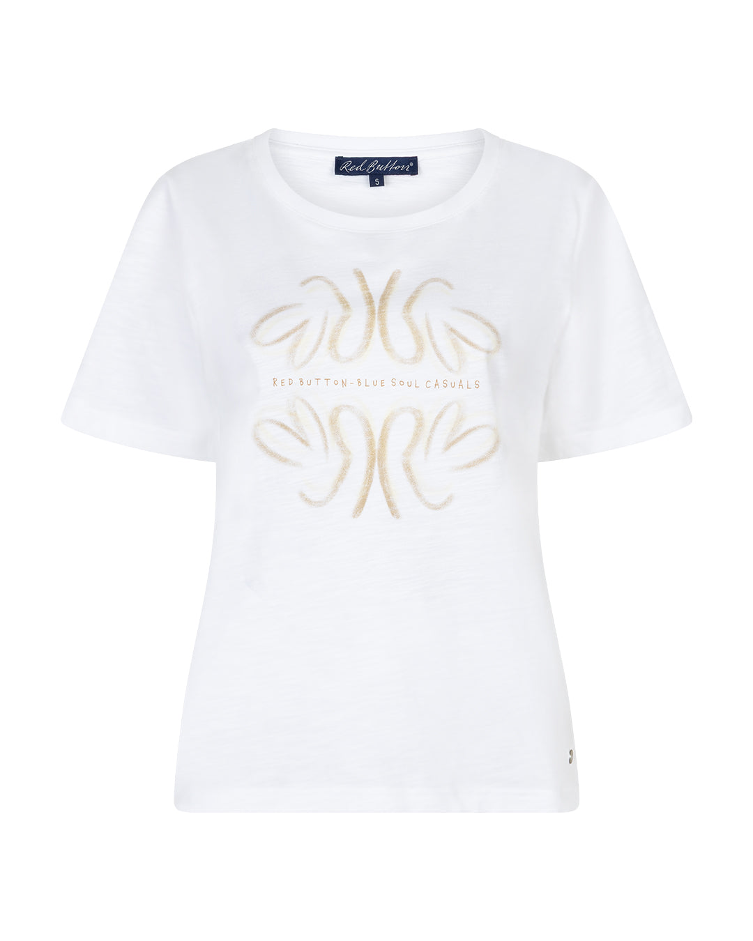 Red Button T-Shirt Temmy Butterfly Vit/Gul