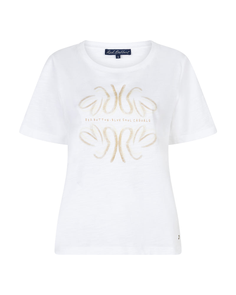 Red Button T-Shirt Temmy Butterfly Vit/Gul