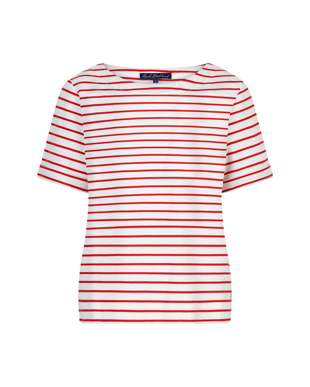 Red Button Topp Terry Kort ärm Röd/Vit Randig