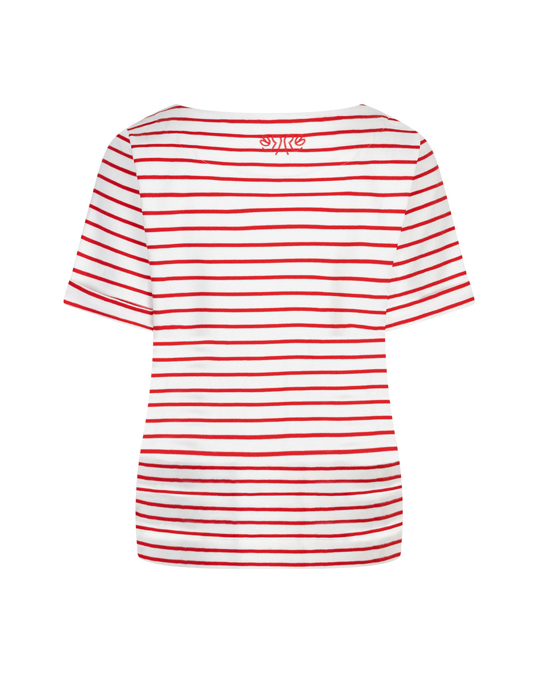 Red Button Topp Terry Kort ärm Röd/Vit Randig