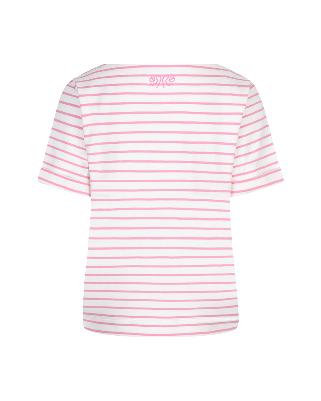 Red Button Topp Terry Kort ärm Rosa/Vit Randig