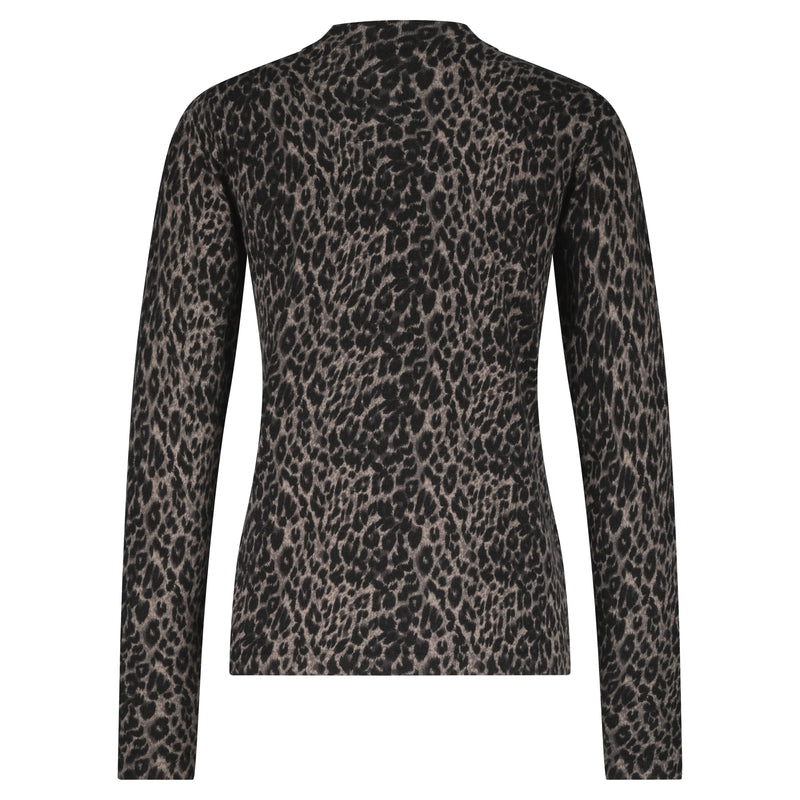 Red Button Topp med Leopardtryck Svart
