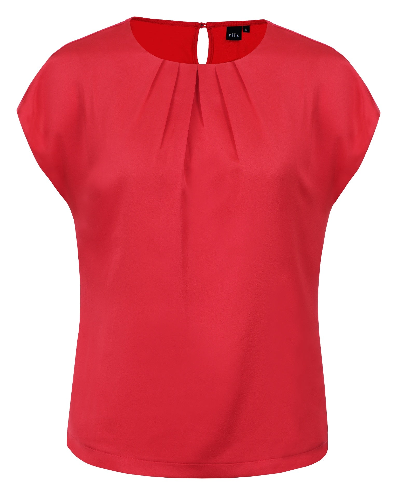 Ril's Silkeslen Blus med Korta Ärmar Ludres Röd