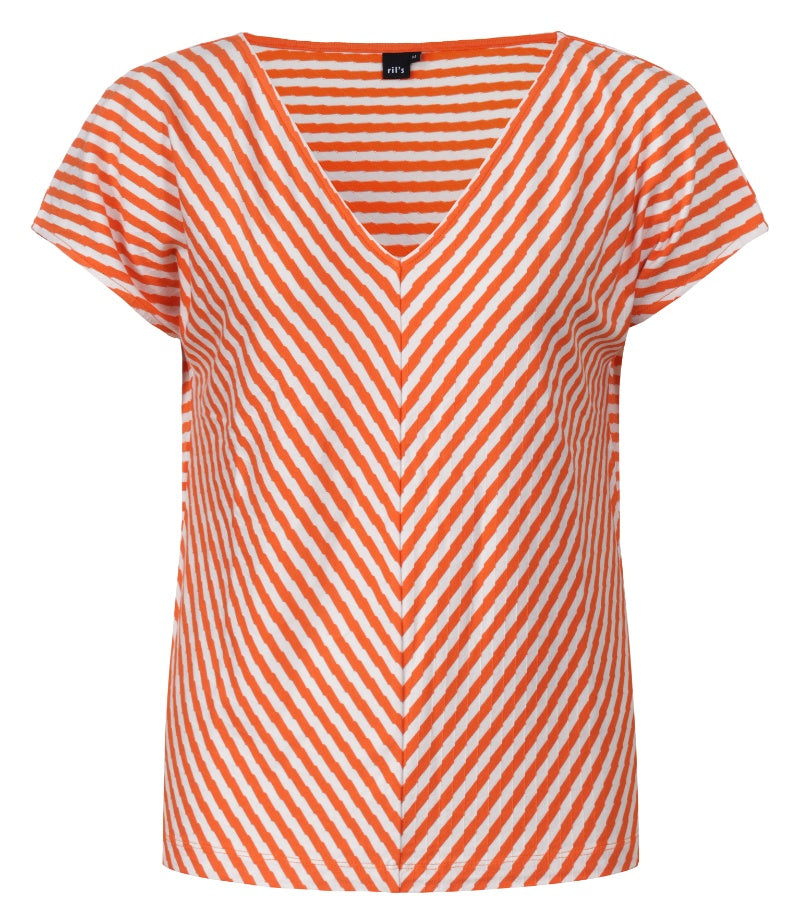 Ril's Randig T-Shirt Lilian Orange