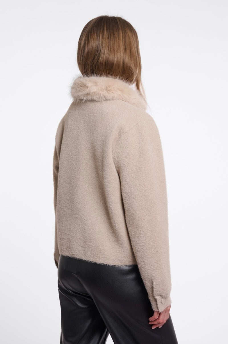 Rino & Pelle Nia Jacka med Avtagbar Krage Beige