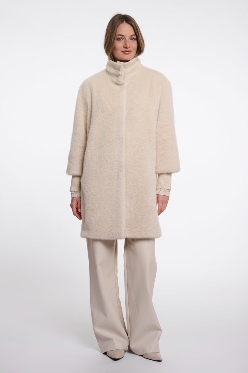 Rino & Pelle Pilar Halvlång Teddyjacka Beige