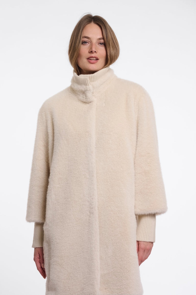Rino & Pelle Pilar Halvlång Teddyjacka Beige