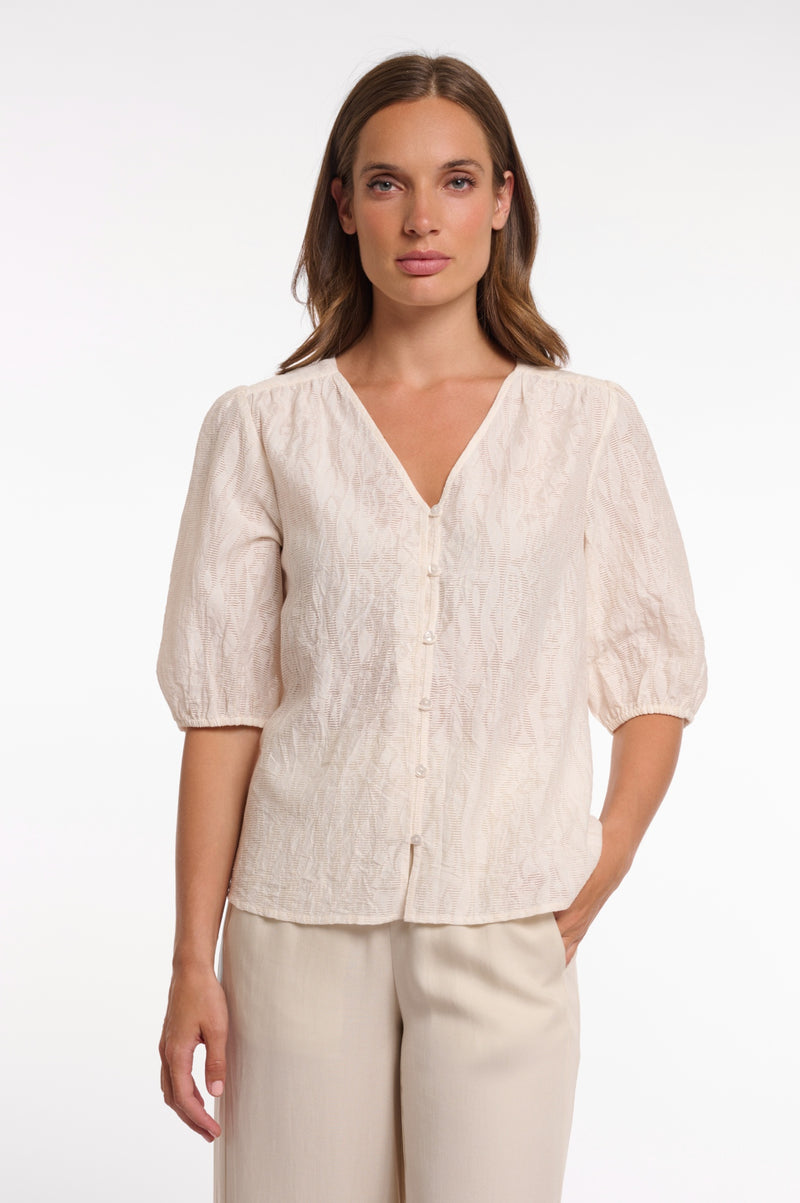 Rino & Pelle V-ringad Blus Whitney Beige