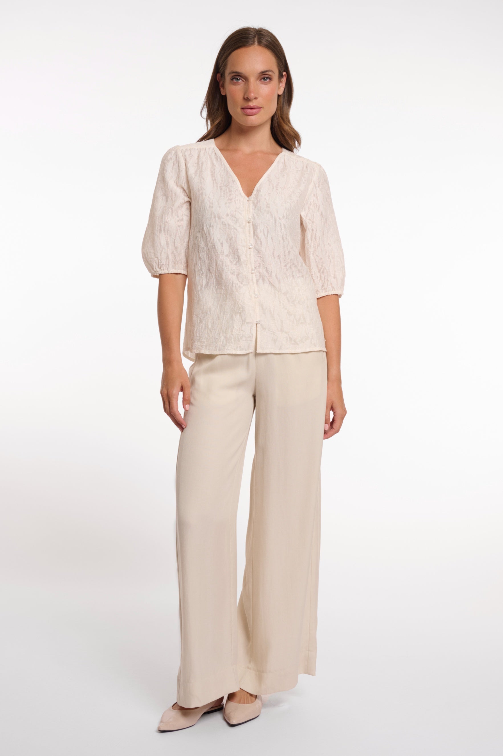 Rino & Pelle V-ringad Blus Whitney Beige