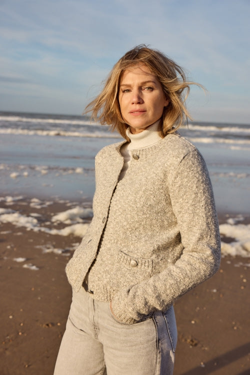 Bloomings Glittrig Kofta Grå