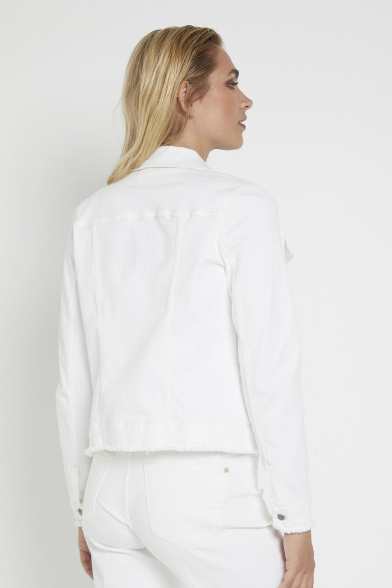 PARA MI Mae Fringe Jacket White