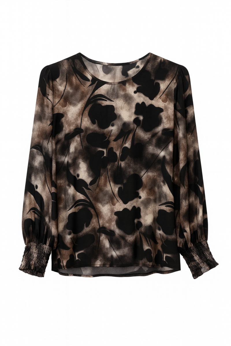 2-Biz Blus Susine Mönstrad Svart