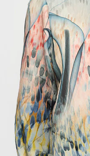 2-Biz Mönstrad Blus Smia Blå