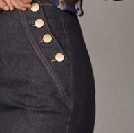 I SAY Como Kjol med hög midja Unwashed Denim