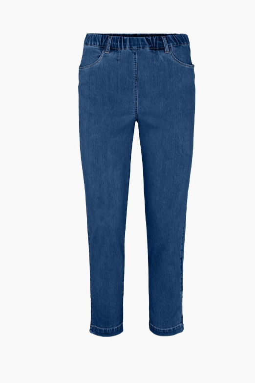 LauRie Byxor Patricia Pure Regular Cropped Blue Denim