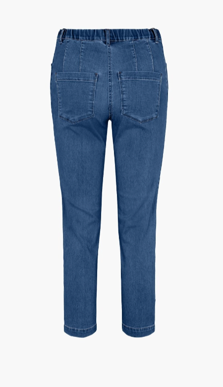 LauRie Byxor Patricia Pure Regular Cropped Blue Denim