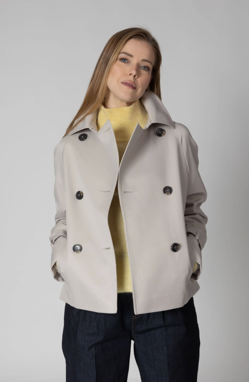 Ril's Kort Trenchcoat Creazzo Ljusbeige
